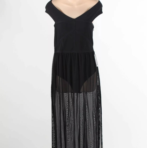 Express Black  Off The Shoulder Dress - Picture 4 of 9